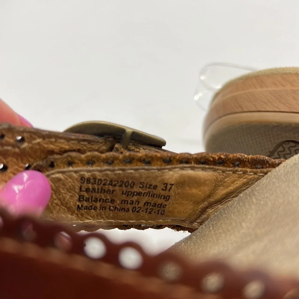 Dansko Brown Leather Slip on Sandals size EU 37